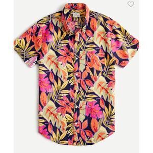 J. Crew Men's Linen Tropical Slim Fit Button Down Shirt Multicolor Size Medium